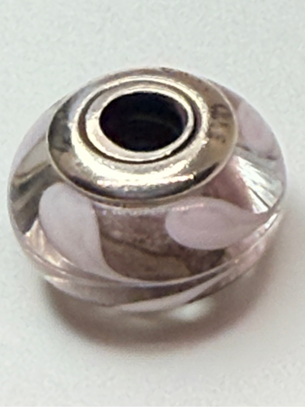 Pandora Retired Pink Swirly Swirls Murano Glass Charm 790677